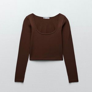Zara | Tops | Zara Brown Seamless Top | Poshmark